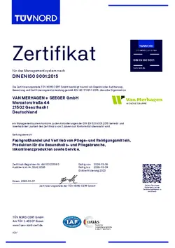 Zertifikat ISO 9001 Logo TÜV Nord blau